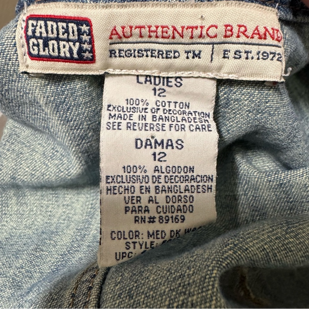 Y2K Vintage Faded Glory Blue Denim Western Vest Size 12 - Picture 8 of 8